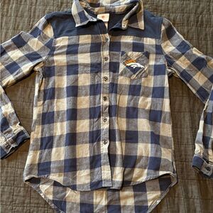 Denver Broncos Plaid Flannel Junior's‎ Size M
